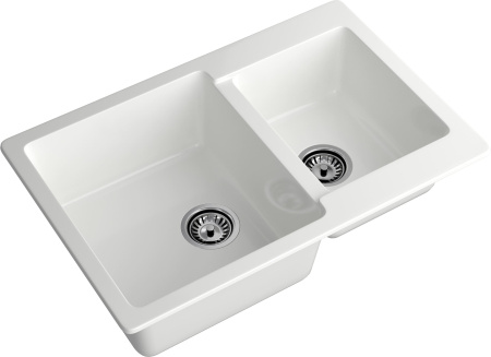 Кухонная мойка Granfest Practik P-780K иней 78х51 цвет белый поверхность матовая