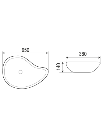 Раковина из сантехнического фаянса WeltWasser WW SK 10000004578 40 см накладная цвет белый без отверстий под смеситель