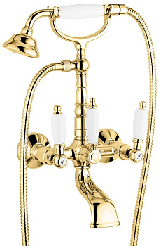 Смеситель для ванны Emmevi Deco Ceramic 121611/OR настенный золото