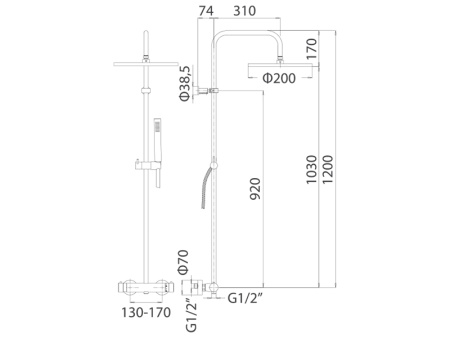 Душевая стойка Mamoli Shower Systems 382708220021 настенная хром
