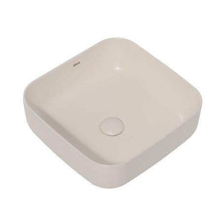 Раковина из сантехнического фаянса Abber RECHTECK AC2211MBE 40х40 накладная цвет бежевый без отверстий под смеситель