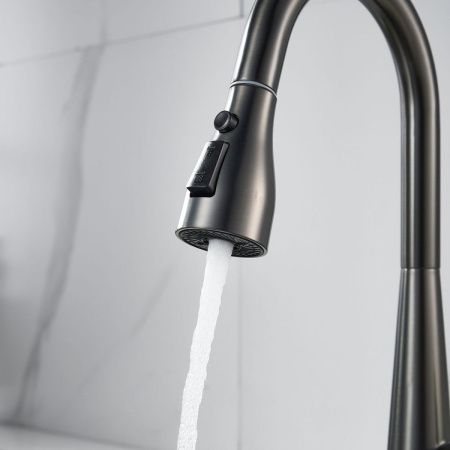 Смеситель для кухни Shevanik S363T на мойку оружейная сталь