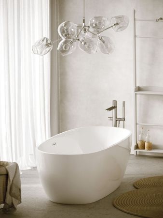 Ванна акриловая Sancos Flo FB02 170х80 отдельностоящая овальная с каркасом