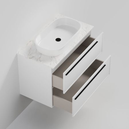 Тумба со столешницей La Fenice ELBA TWIN NFNC-01-ELB-B-90-2-3-GG 90х50 подвесная цвет белый