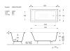 Ванна чугунная Vinsent Veron Square VSQ1407045-AS 140х70 пристенная прямоугольная с ножками
