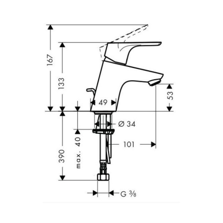 Смеситель Hansgrohe Focus 31604000 на раковину хром