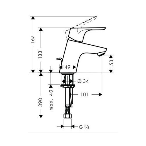 Смеситель Hansgrohe Focus 31604000 на раковину хром - фото 2