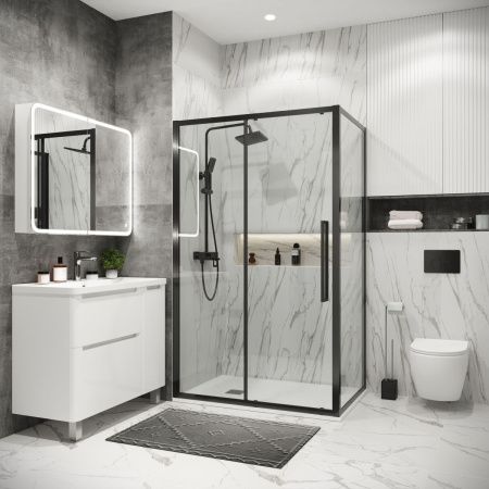 Душевая перегородка Grossman Cosmo 200.K33.02.70.42.00 70х195 стекло прозрачное профиль графит