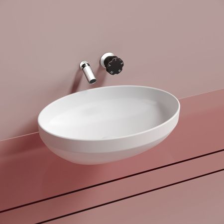 Раковина из сантехнического фарфора Ceramica Nova ELEMENT CN6056MW 50х40 накладная цвет белый без отверстий под смеситель