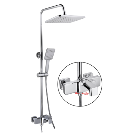 Душевая стойка Fashun A2458 настенная цвет хром