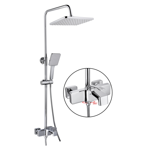 Душевая стойка Fashun A2458 настенная цвет хром - фото 2