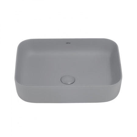Раковина из санфаянса Abber RECHTECK AC2202MG 50х39 накладная цвет серый матовый без отверстий под смеситель
