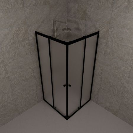 Душевой уголок Тритон Вента-БВ Щ0000073553 80х80 стекло матовое профиль черный без поддона