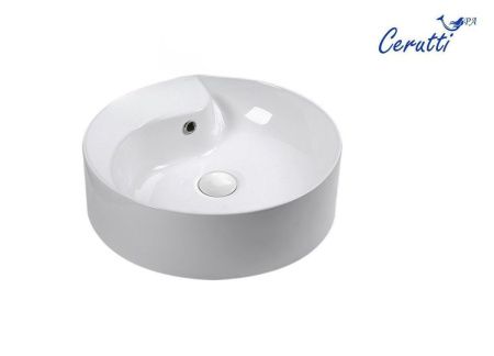 Раковина из сантехнического фарфора Cerutti SPA CR7009W 50х50 накладная цвет белый 1 отверстие под смеситель