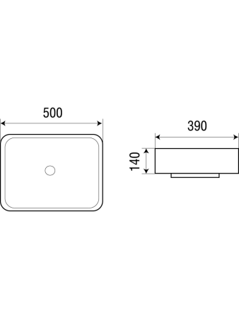 Раковина из сантехнического фаянса WeltWasser WW SK 10000003851 50х40 подвесная цвет белый без отверстий под смеситель