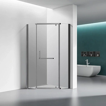 Душевой уголок Veconi Rovigo RV36GR-80-01-C5 80х80 стекло прозрачное профиль графит брашированный без поддона