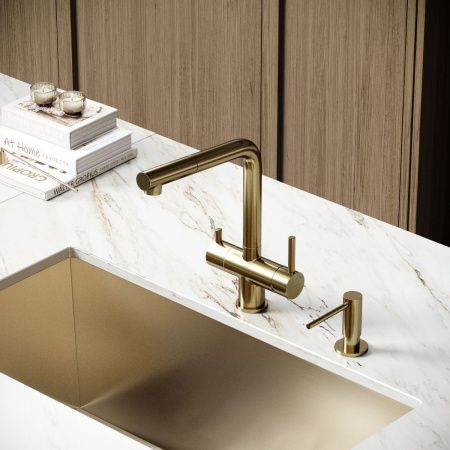 Смеситель для кухни Sancos Spin SC4015BG на мойку золото