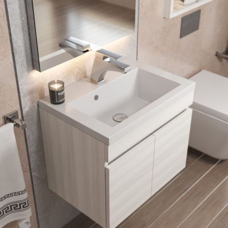 Тумба под раковину Uperwood Eva 3930213460 50х30 подвесная цвет бежевый