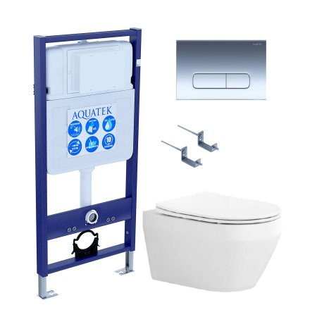 Сет унитаз + инсталляция Aquatek SET AQUATEK ЛЕЯ cm-017 4в1