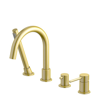 Смеситель Aquatek Европа AQ1348BG на борт ванны золото без термостата