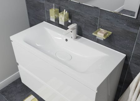 Раковина из искусственного камня Эстет Бали ФР-00014909 100х50 накладная цвет белый 1 отверстие под смеситель