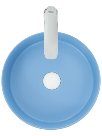 Раковина из сантехнического фаянса WeltWasser WW SK 10000004518 40 см накладная цвет голубой без отверстий под смеситель