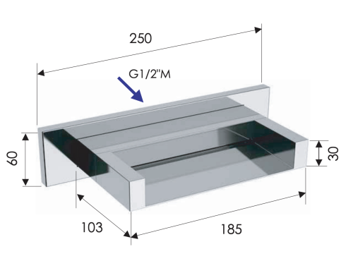 Излив Remer Qubika Cascata 91ZC настенный хром - фото 2