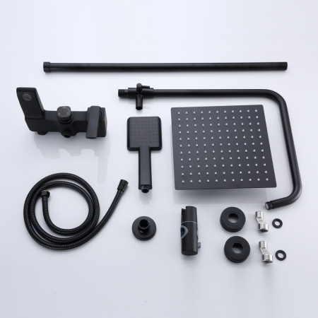 Душевая стойка Bond Cube B02-9488 настенная цвет черный матовый