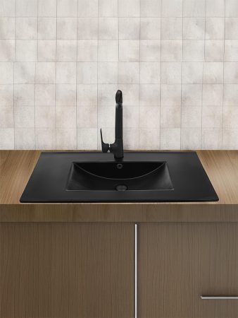 Раковина из сантехнического фаянса WeltWasser WW SK 10000005568 50 см встраиваемая цвет черный 1 отверстие под смеситель