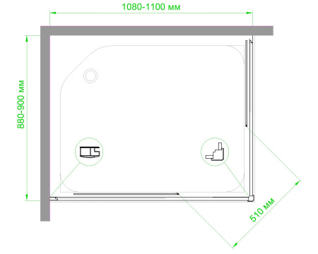 Душевой уголок Royal Bath HPD RB9110HPD-T-BL 110х90 стекло прозрачное профиль черный без поддона