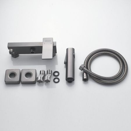 Гигиенический душ со смесителем Shevanik S4005T-1 оружейная сталь