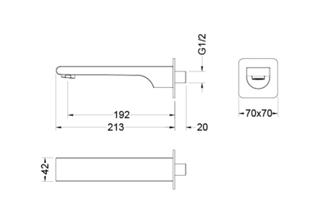 Излив для ванны Aquatek ЛИРА AQ1441MB настенный черный матовый