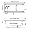 Ванна акриловая Vagnerplast Veronela VPBA167VEA2X-04 160х70 пристенная прямоугольная без каркаса