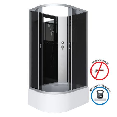 Душевая кабина Niagara Classic 25101434RBK 120х80 асимметричная без крыши ориентация правая