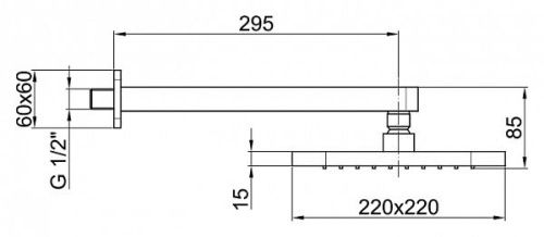 Верхний душ Webert Comfort AC0392560METAL черный - фото 3