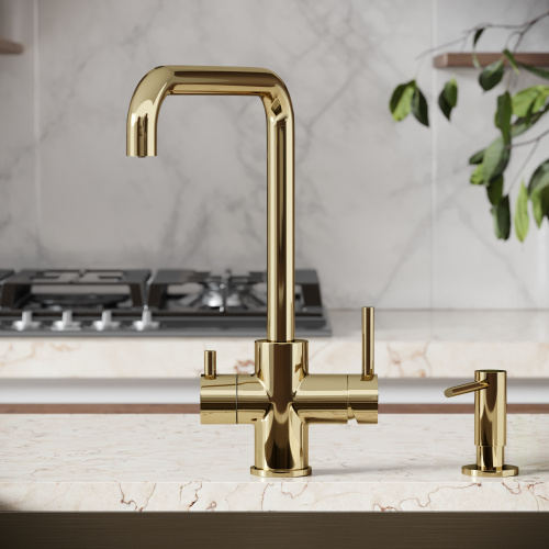 Смеситель для кухни Sancos Vela SC4013ZG на мойку золото - фото 4