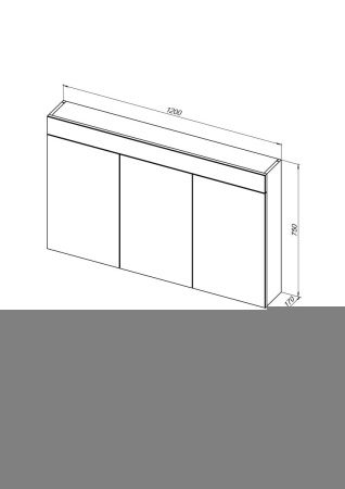 Зеркало-шкаф De Aqua Эколь 184809 120х80 подвесной
