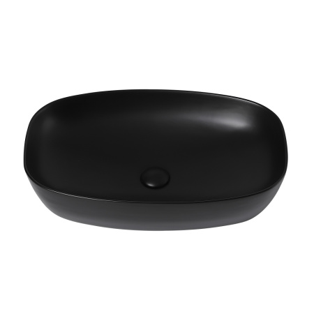 Раковина керамическая Abber RECHTECK AC2206MB 61х39 накладная цвет черный матовый без отверстий под смеситель