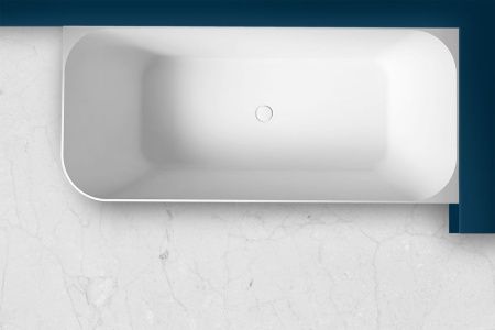 Ванна из искусственного камня Abber Stein AS9621-1.7 R 170х75 пристенная асимметричная с ножками