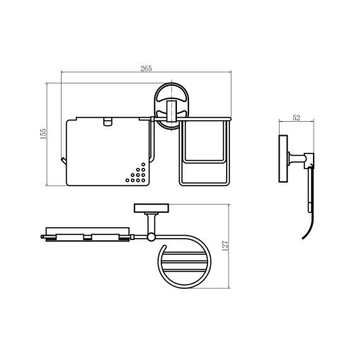 Бумагодержатель Fashun A1903-1 - фото 3