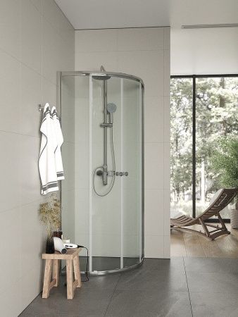 Душевой уголок Agger A01-080TCR/G 80х80 стекло прозрачное профиль хром без поддона