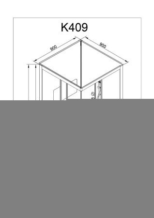 Душевая кабина AvaCan K409 90х90 квадратная без крыши ориентация универсальная