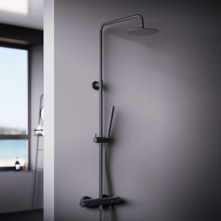 Душевая стойка Damixa Scandinavian Pure 936800300 настенная цвет черный