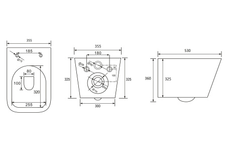Унитаз подвесной Abber Rechteck AC1201T белый с сиденьем микролифт безободковый смыв торнадо