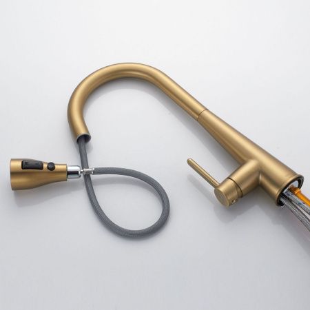 Смеситель для кухни Shevanik S363G на мойку золото