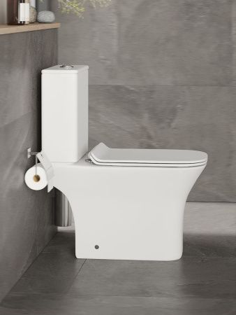 Унитаз напольный с бачком Orange C02-000W белый с сиденьем микролифт душевой смыв