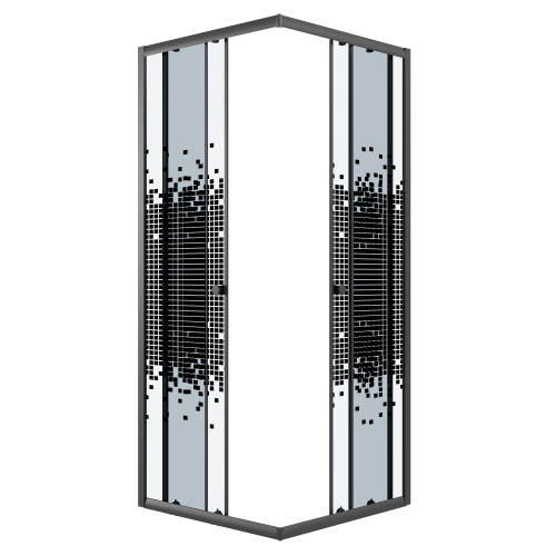 Душевой уголок Niagara Eco NG-1010-14QBLACK 98х98 стекло с рисунком профиль черный матовый - фото 2