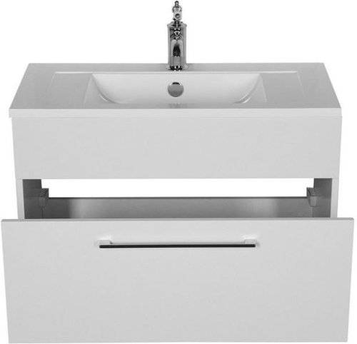 Тумба с раковиной De Aqua Кубика 167076 80х37х48 подвесная цвет белый - фото 4