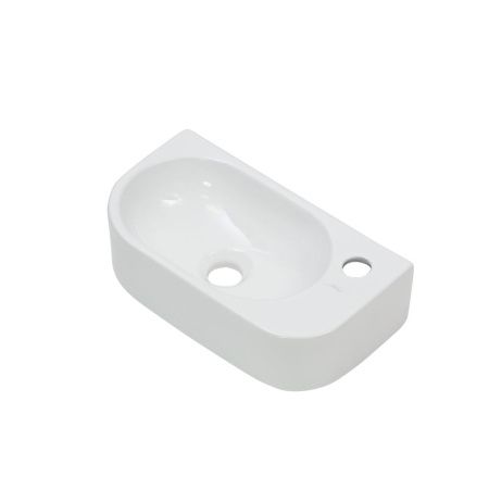 Раковина из сантехнического фарфора Melana 78204L-805 40х20 подвесная цвет белый 1 отверстие под смеситель