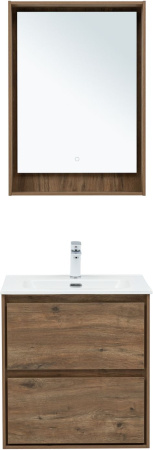 Тумба под раковину Aquanet Милан 00336377 60х45х64 подвесная цвет темное дерево